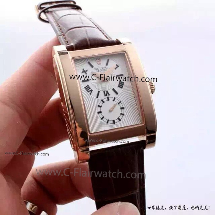 Rose Gold White Dial Rolex Cellini Prince Replica Watch